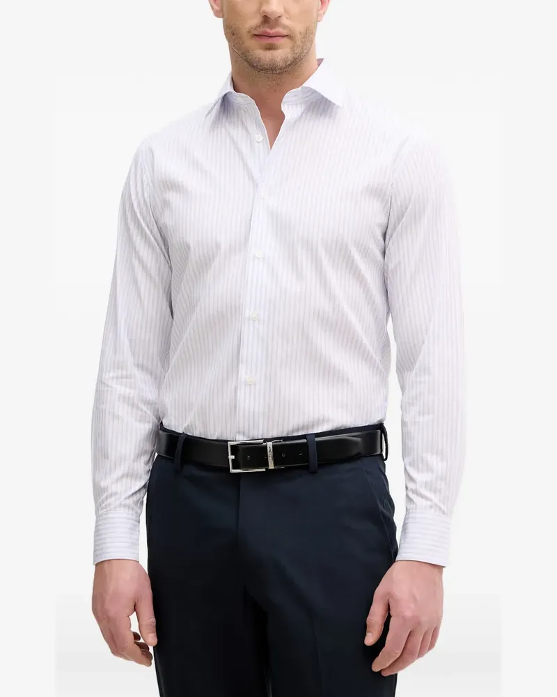 Sisley vertical-stripe long-sleeve shirt - Weiß Weiß