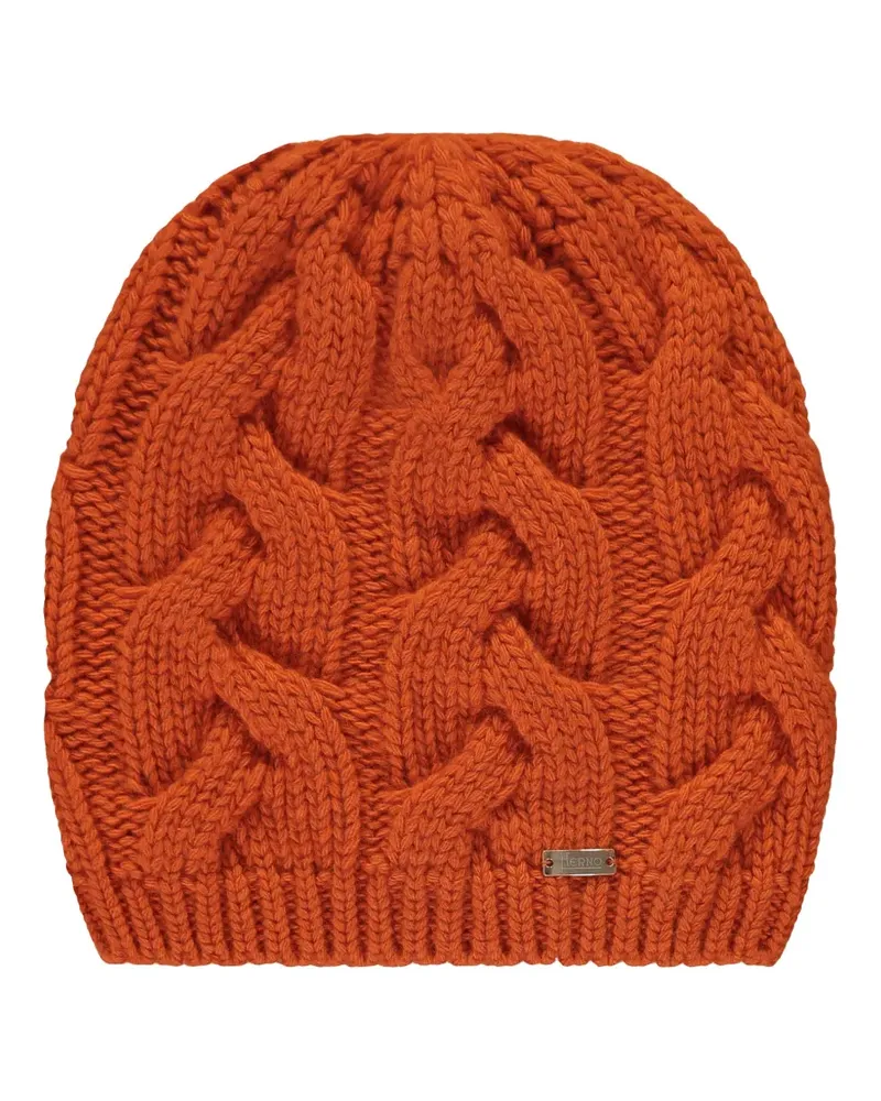 Herno knitted beanie hat - Orange Orange