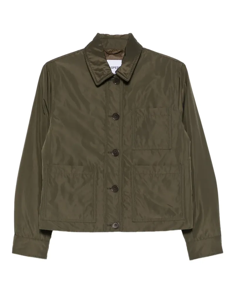 ASPESI Cropped-Jacke mit Knöpfen - Grün Grün