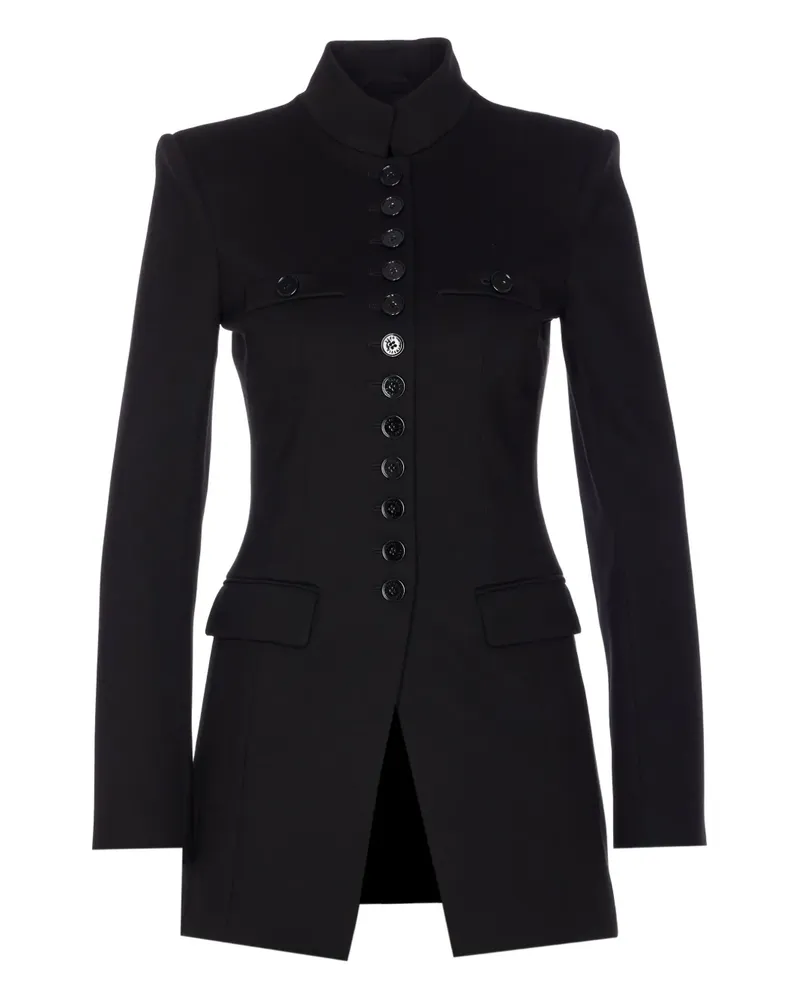 Patrizia Pepe Schmale Jacke mit Mandarinkragen - Schwarz Schwarz