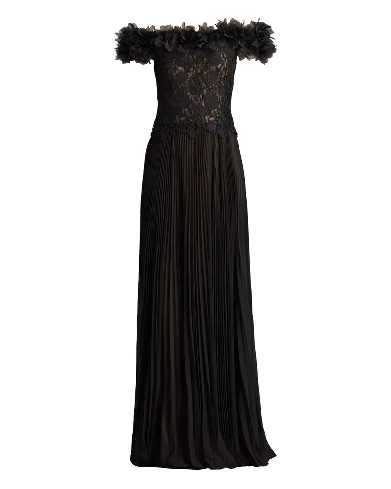 Tadashi Shoji Kleid mit Spitze - Schwarz Schwarz