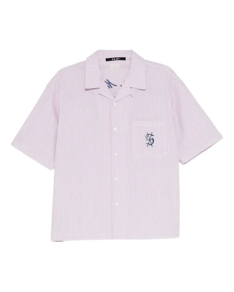 ksubi Gestreiftes Hemd mit Logo-Stickerei - Rosa Rosa