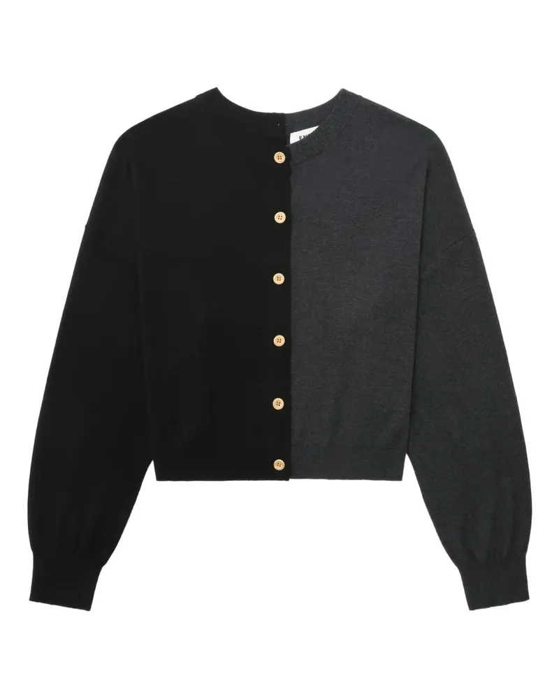 ENFÖLD Zweifarbiger Cardigan - Schwarz Schwarz