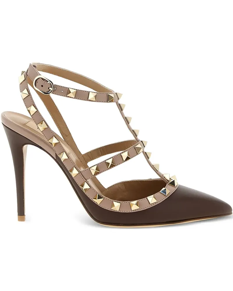 Valentino Garavani Rockstud Cage Pumps 100mm - Braun Braun