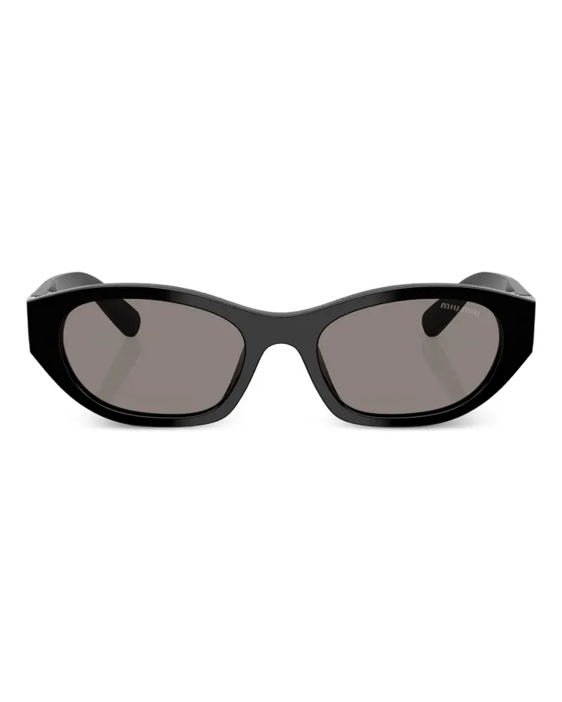 Miu Miu geometric-frame logo sunglasses - Schwarz Schwarz