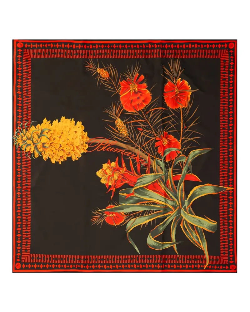 Blumarine Schal mit Blumenmotiv - Schwarz Schwarz