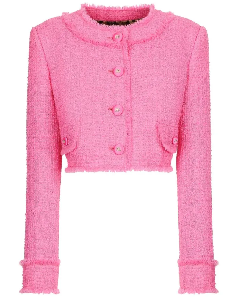Dolce & Gabbana Tweed-Jacke mit rundem Ausschnitt - Rosa Rosa