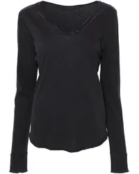 Zadig & Voltaire Cécilia T-Shirt mit Henley-Kragen Grau