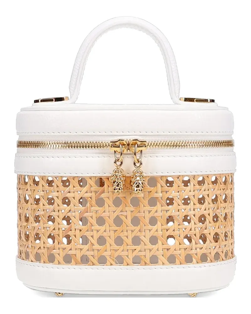 Tyler Ellis Victoria wicker-panel tote bag - Weiß Weiß