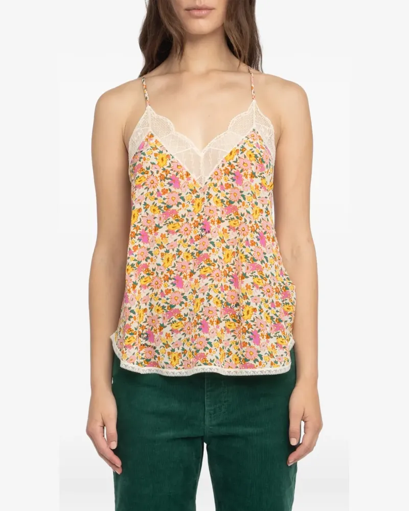 Zadig & Voltaire Top mit Print - Orange Orange