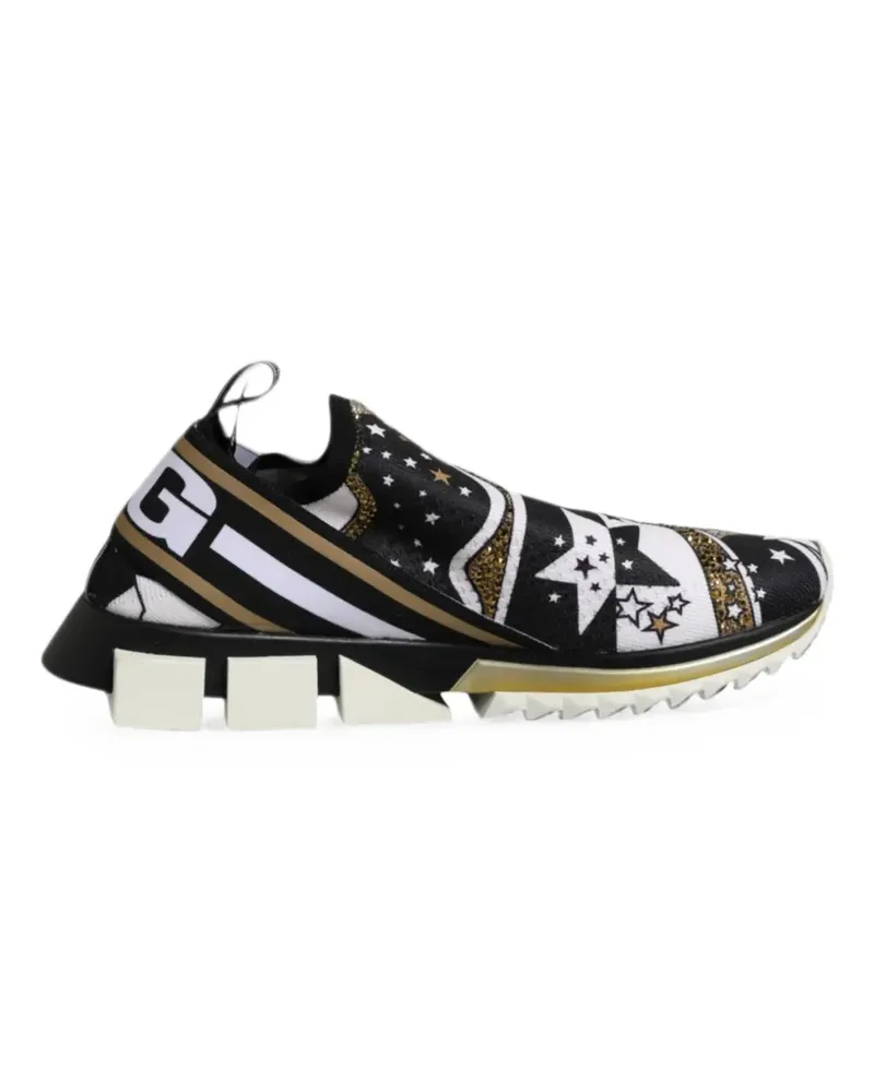 Dolce & Gabbana Sorrento Sneakers mit Sternmuster - Schwarz Schwarz
