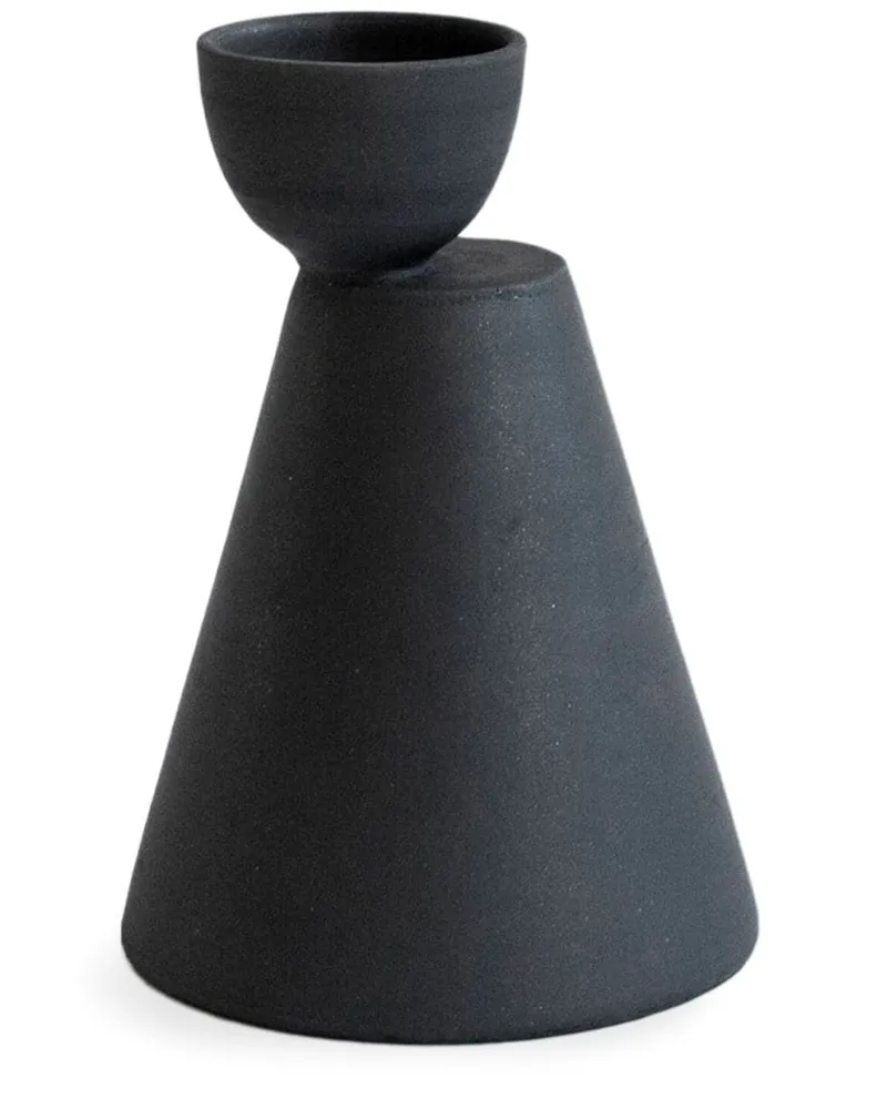 Origin Made Charred Cone Tonvase 27cm Schwarz