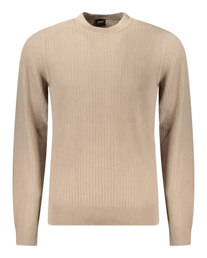 HUGO BOSS ribbed-knit cotton sweater - Nude Nude