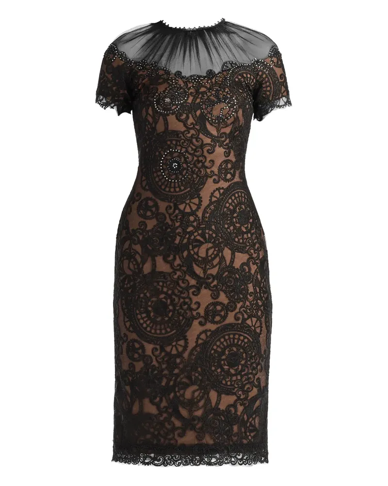 Tadashi Shoji Midikleid mit Spitze - Schwarz Schwarz