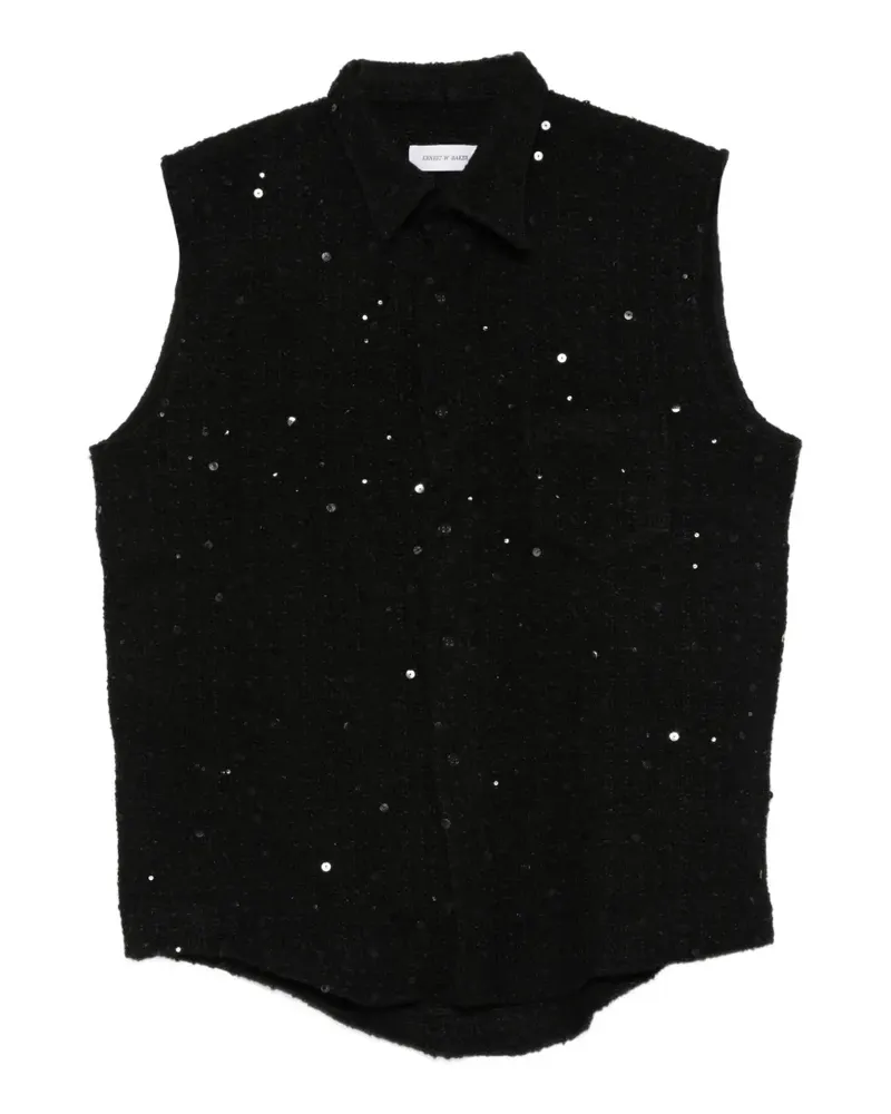 Ernest W. Baker sequin-embellished sleeveless shirt - Schwarz Schwarz