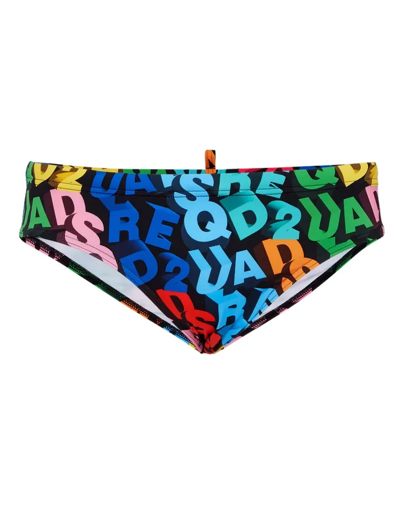 Dsquared2 Badehose mit Logo-Print - Schwarz Schwarz