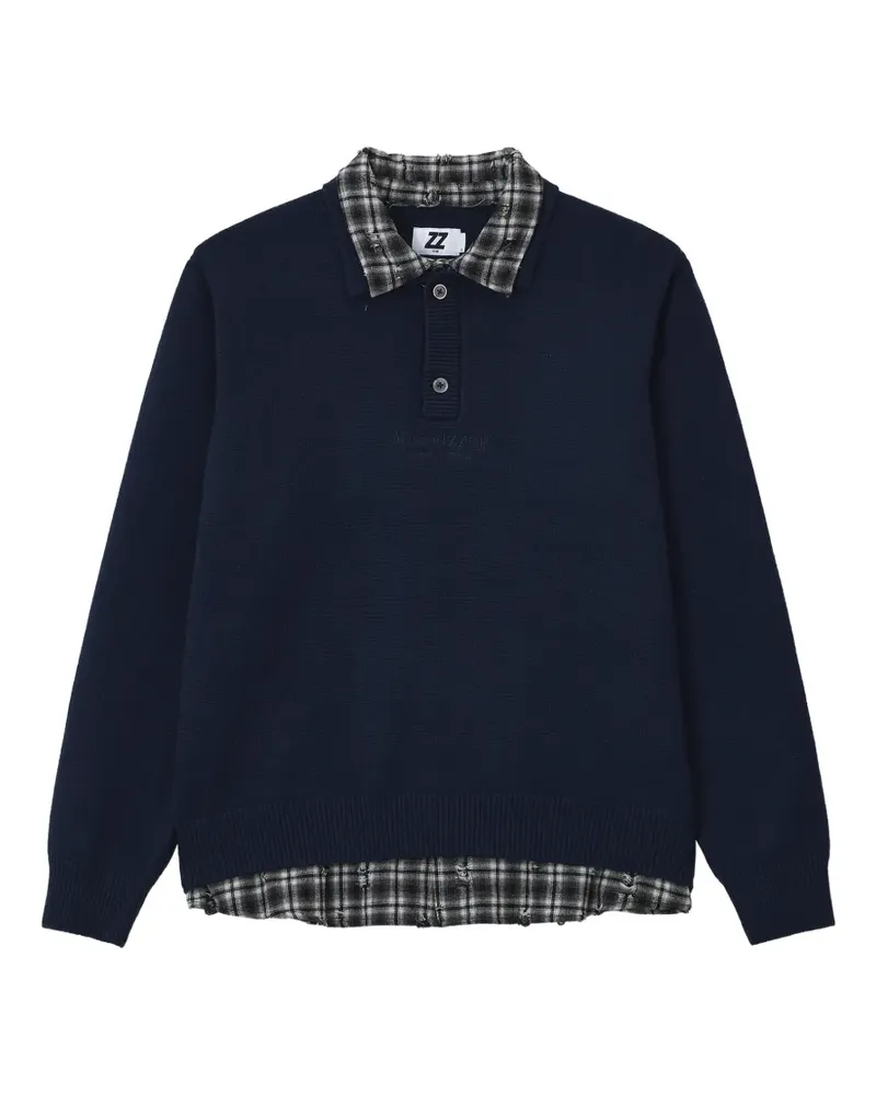 Izzue Pullover im Layering-Look - Blau Blau