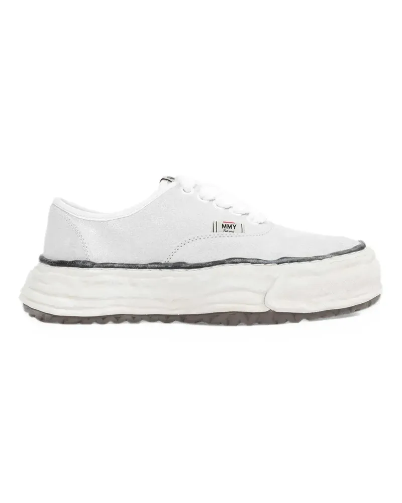MIHARAYASUHIRO Baker 26" OG sole glittery-suede low-top sneakers - Weiß Weiß