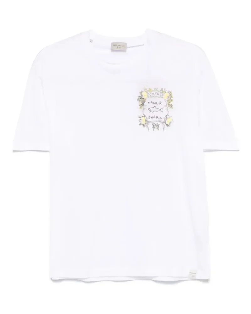 Paul & Shark T-Shirt mit Logo-Stickerei - Weiß Weiß