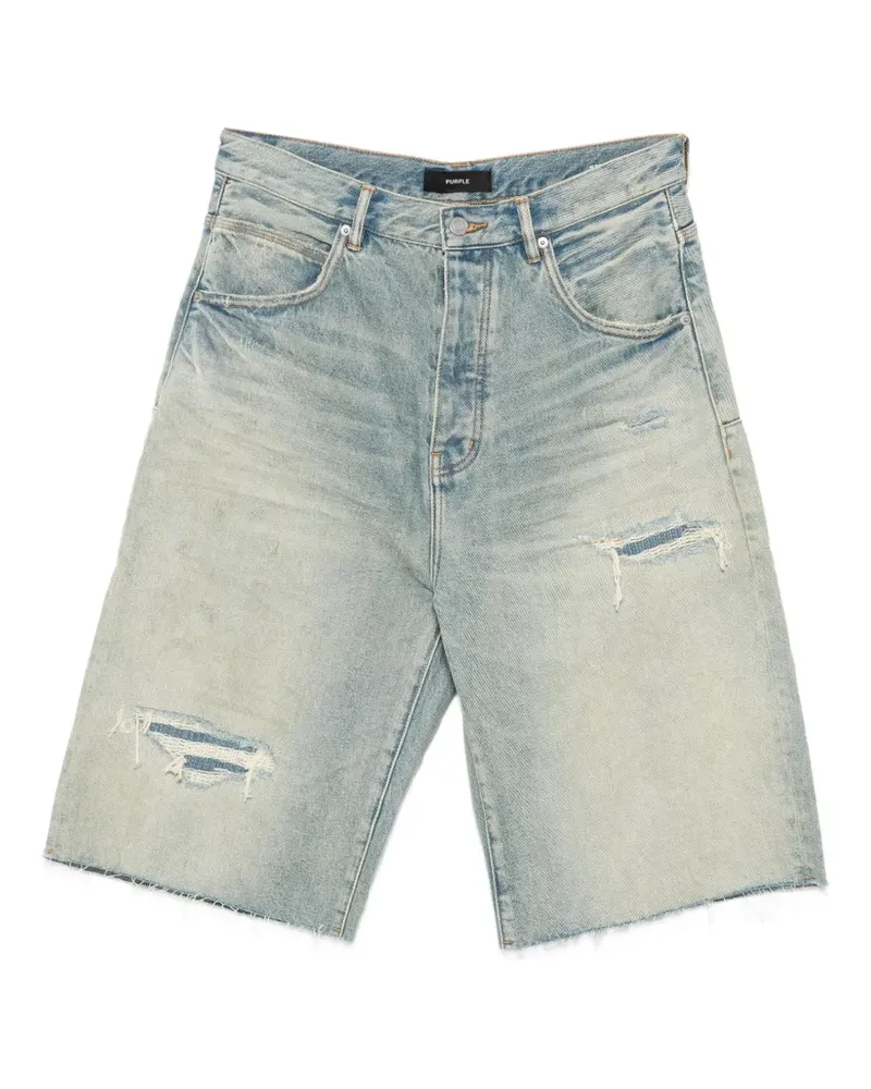 PURPLE BRAND distressed raw-cut shorts - Blau Blau