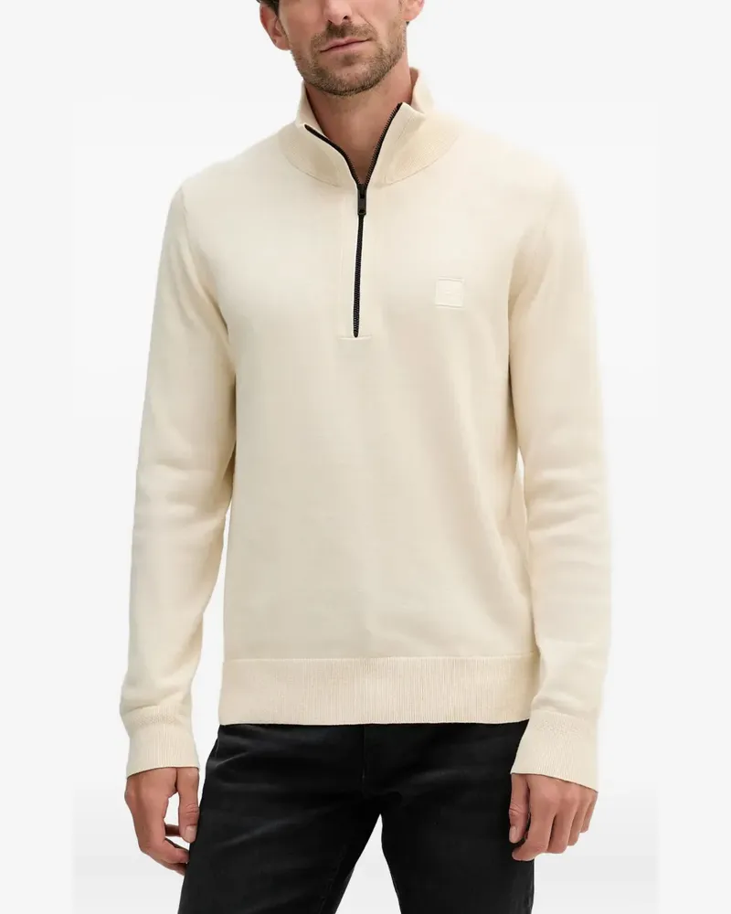HUGO BOSS Pullover mit Logo-Stickerei - Weiß Weiß