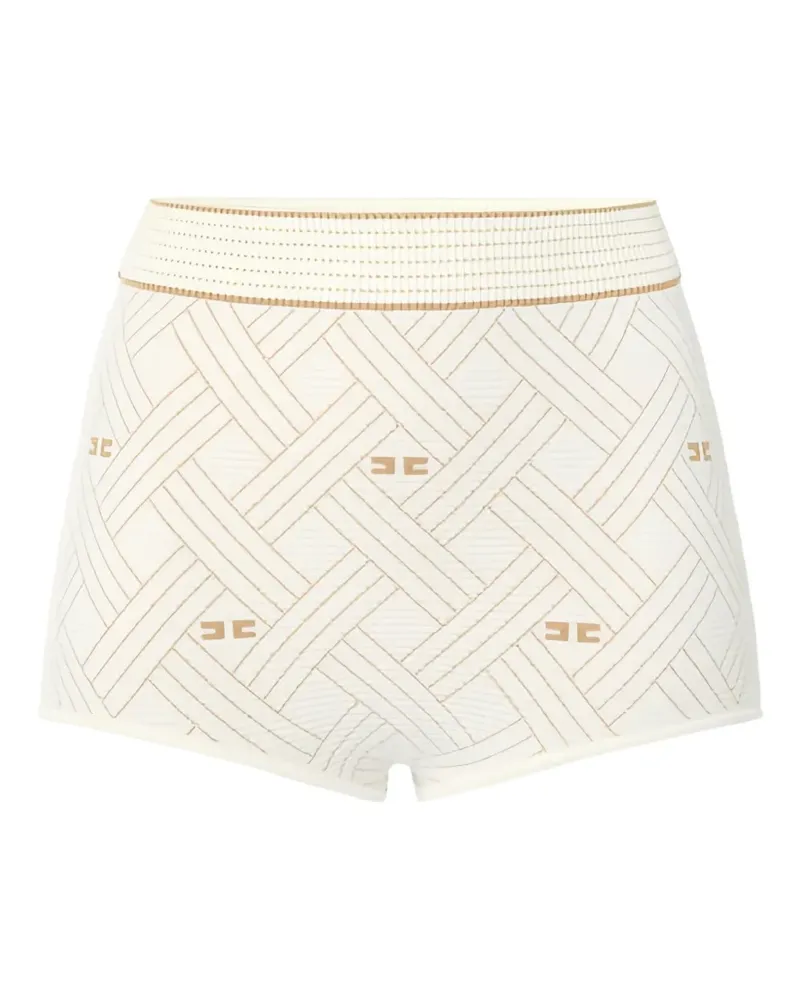 Elisabetta Franchi diamond-jacquard knit shorts - Nude Nude