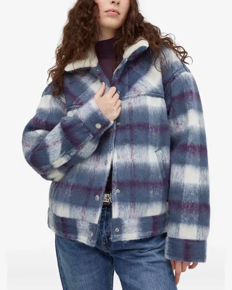 Levi's check sherpa collar jacket - Blau Blau