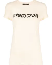 Roberto Cavalli T-Shirt mit Logo-Stickerei Nude