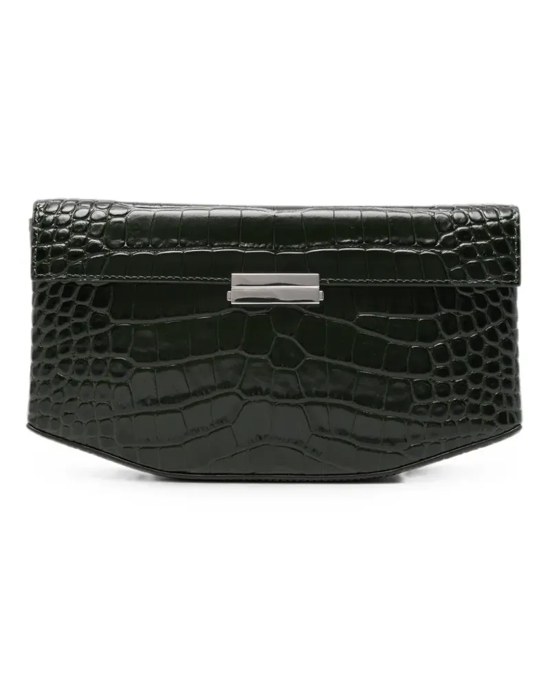 Totême Clutch mit Kroko-Prägung - Grün Grün