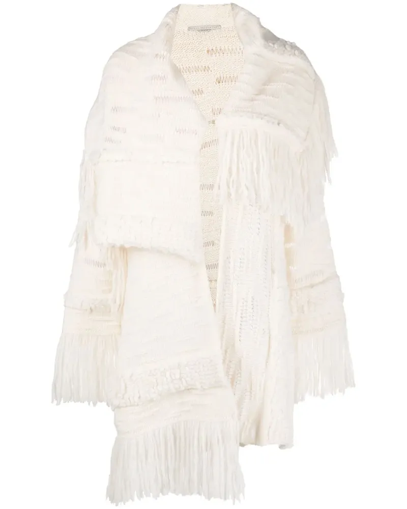 Stella McCartney Asymmetrischer Strickmantel - Weiß Weiß