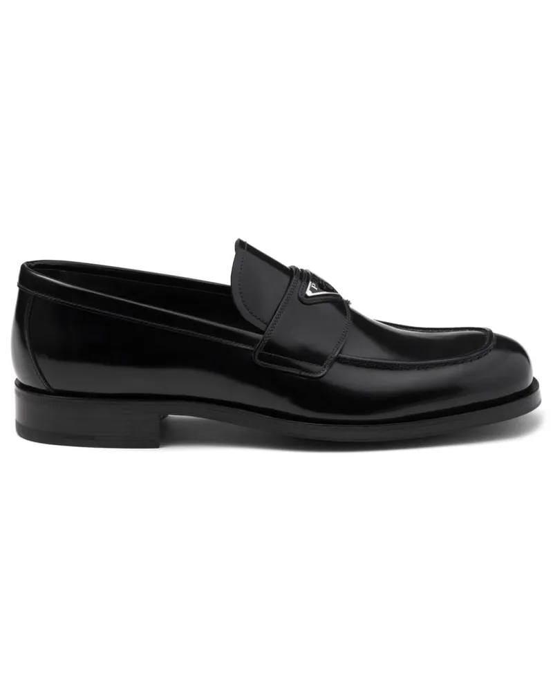 Prada Loafer mit Logo-Schild - Schwarz Schwarz