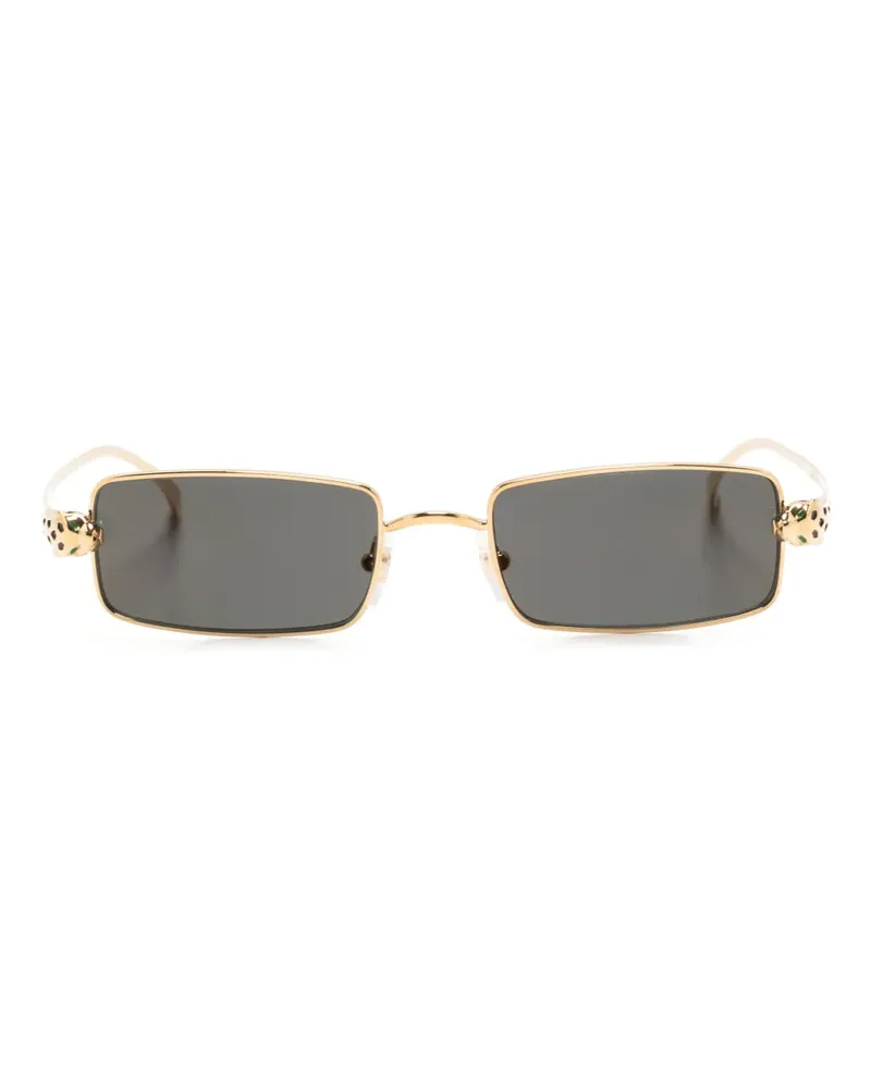 Cartier Panthère Sonnenbrille mit eckigem Gestell - Gold Gold