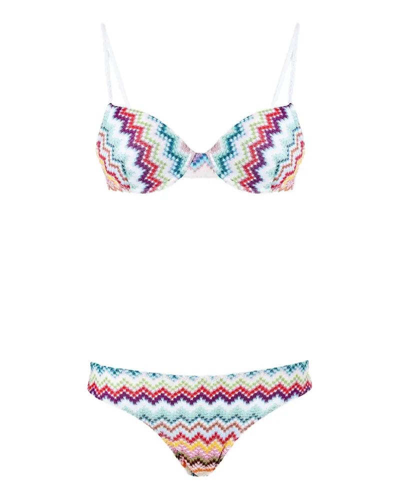Missoni zig-zag-pattern bikini set - Weiß Weiß