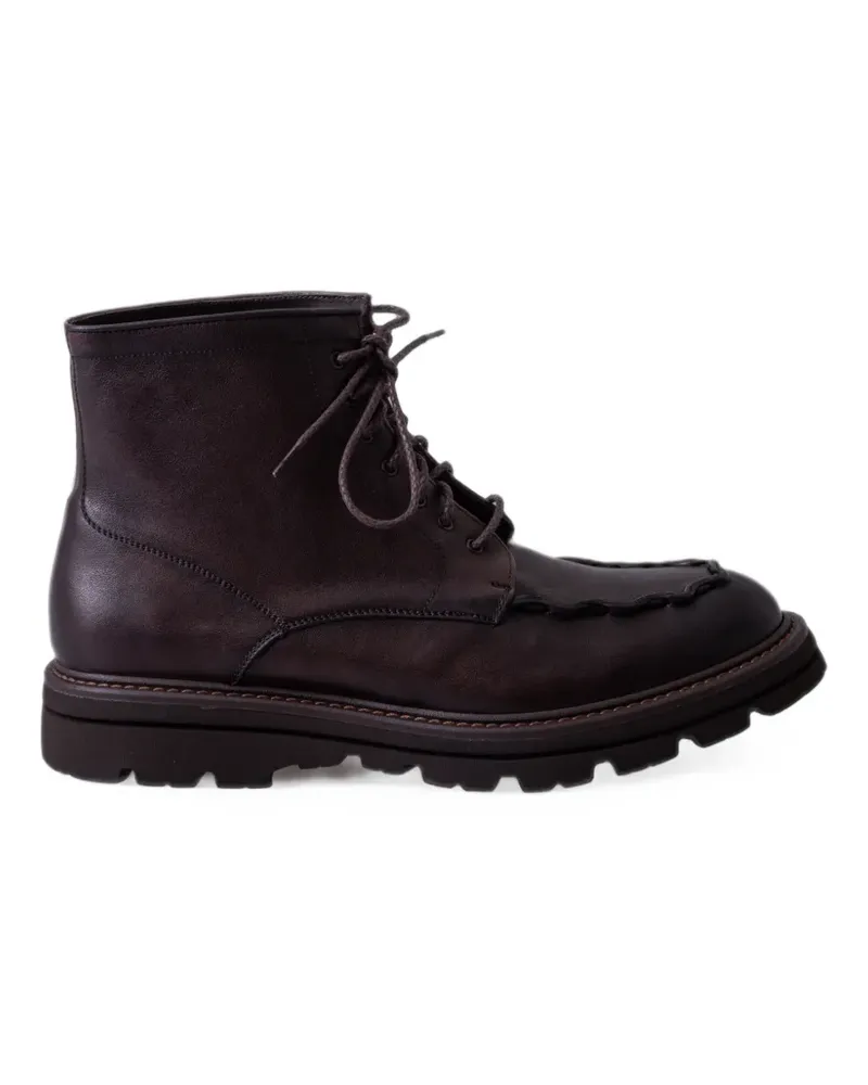 CALCE Schnürstiefel aus Leder - Braun Braun