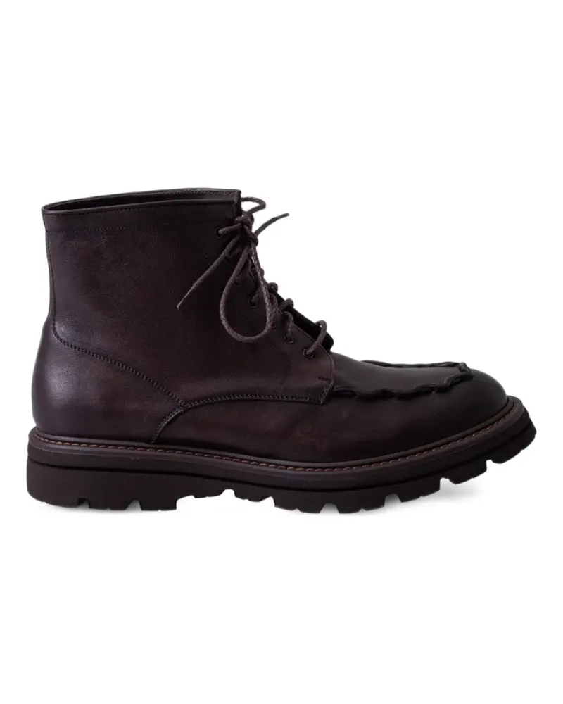 CALCE Schnürstiefel aus Leder - Braun Braun