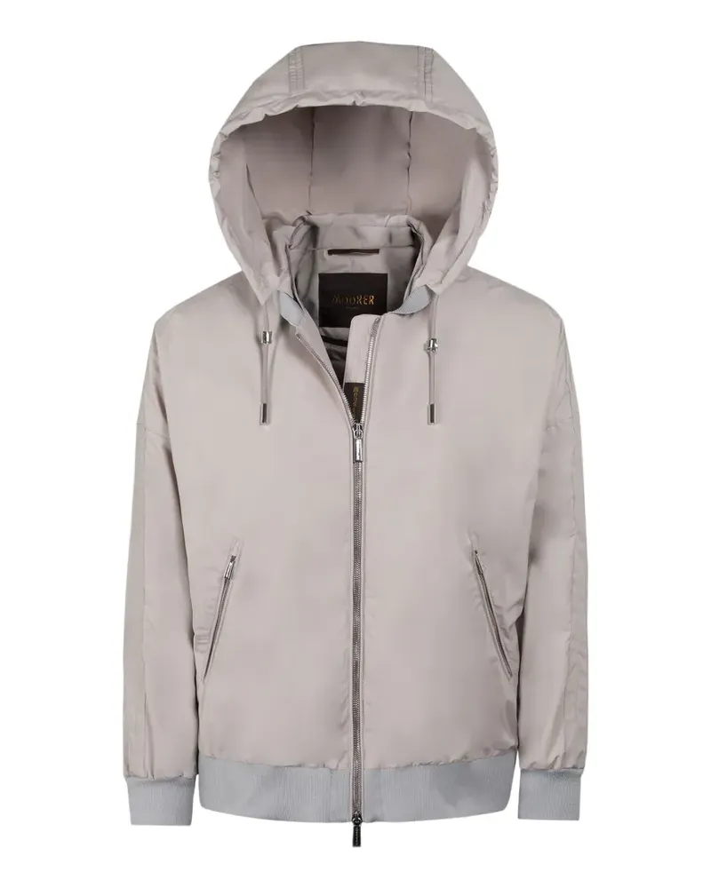 MOORER Ghenda hooded ribbed jacket - Nude Nude