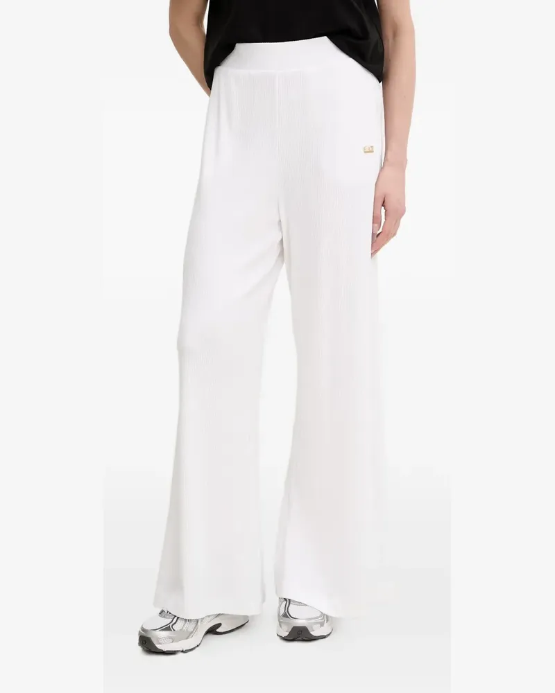EA7 ribbed palazzo pants - Weiß Weiß
