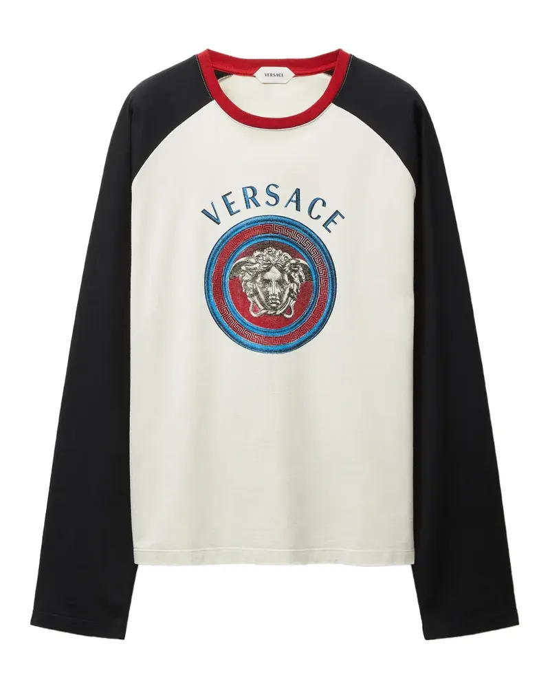 Versace Medusa Raglanärmel T-Shirt - Weiß Weiß