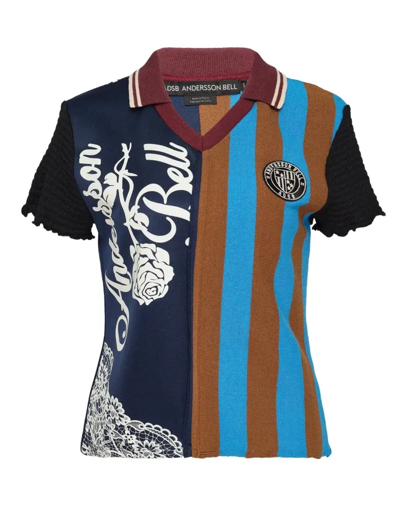 Andersson Bell striped panelled top - Blau Blau