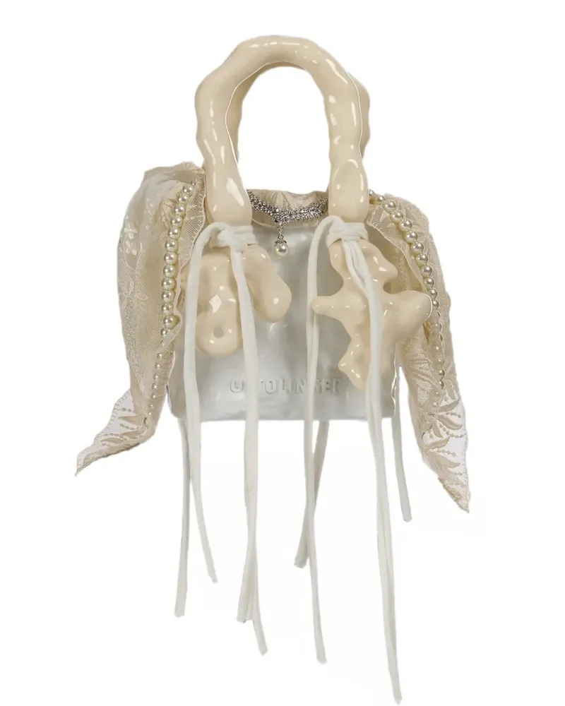 OTTOLINGER Rucksack aus Keramik mit Spitzenbesatz - Nude Nude
