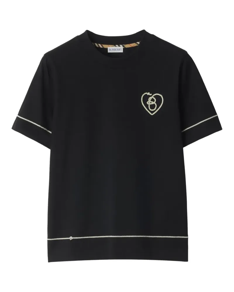 Burberry T-Shirt mit B Heart-Logo - Schwarz Schwarz