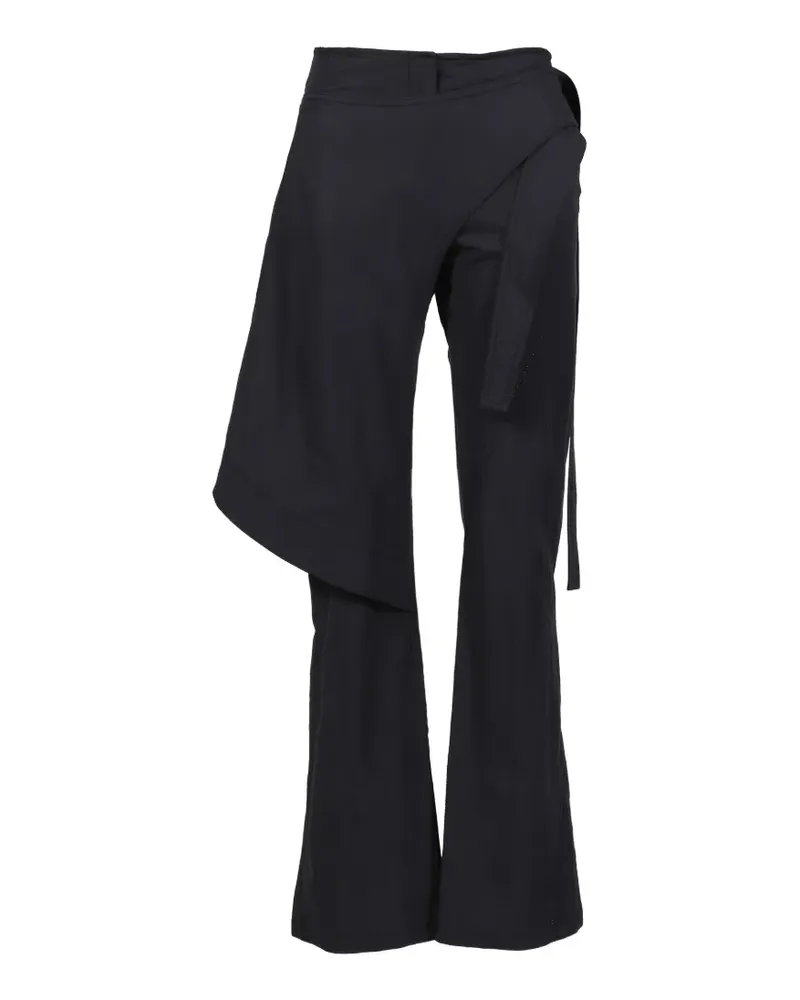 Hyein Seo wrap-panel macramé-belt trousers - Schwarz Schwarz