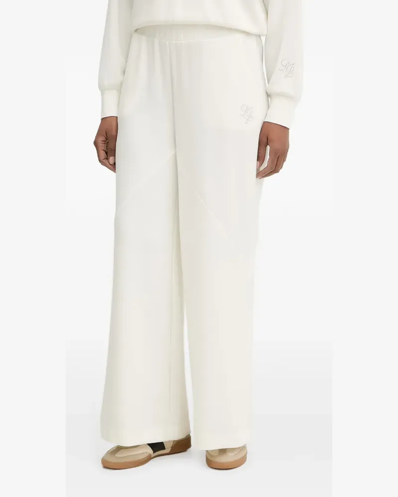 Liu Jo logo-patch wide-leg track pants - Weiß Weiß