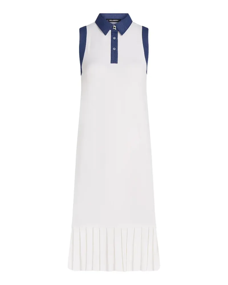 Karl Lagerfeld Ikon Minikleid mit Faltensaum - Weiß Weiß