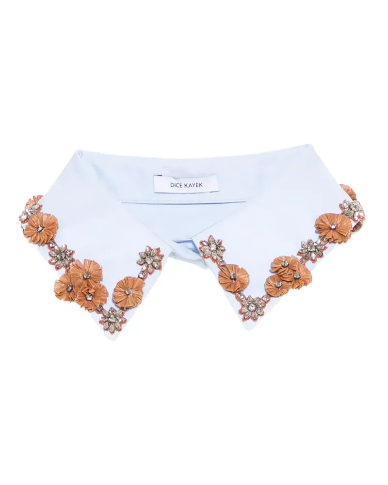 Dice Kayek crystal-embellished striped collar - Blau Blau