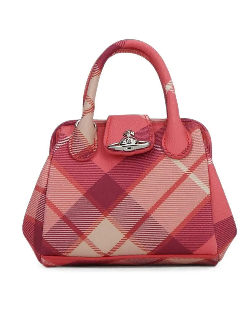 Vivienne Westwood Mini Pamela Tote Bag mit Karomuster - Rosa Rosa
