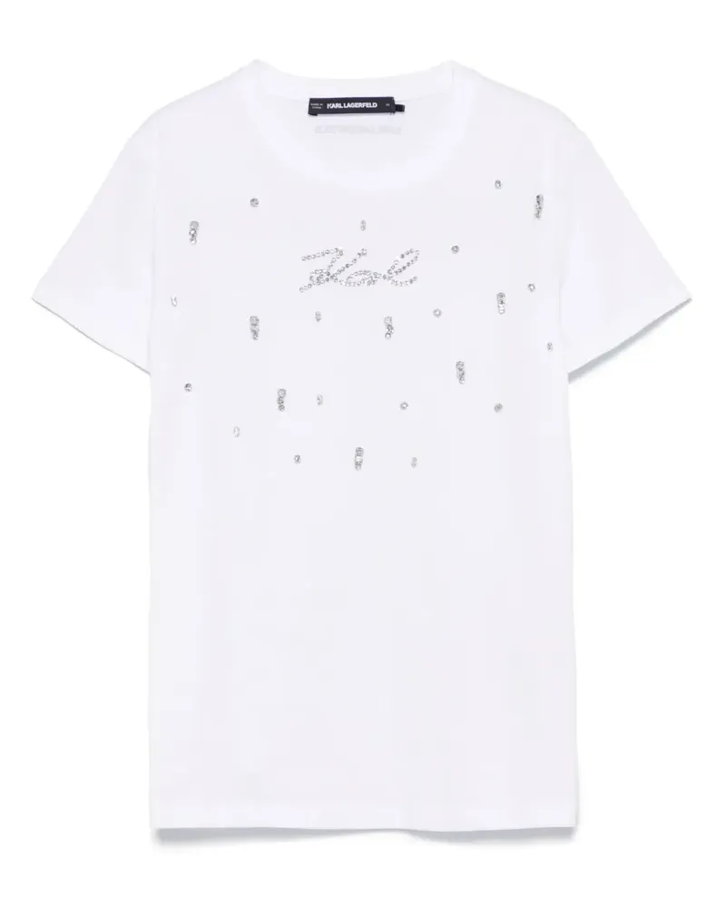 Karl Lagerfeld T-Shirt mit Logo-Verzierung - Weiß Weiß
