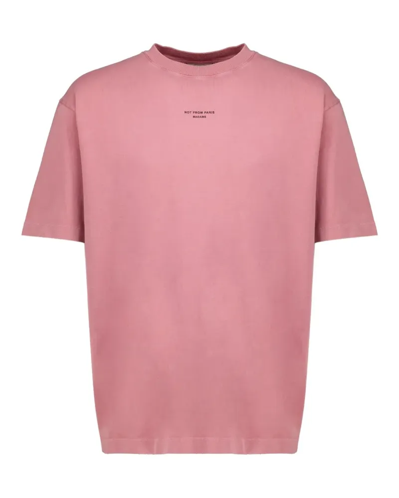 Drôle de Monsieur slogan-print T-shirt - Rosa Rosa