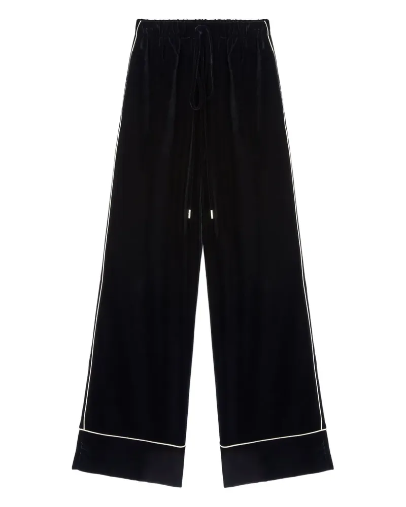 Ermanno Scervino Paspelierte Hose mit Kordelzug - Schwarz Schwarz