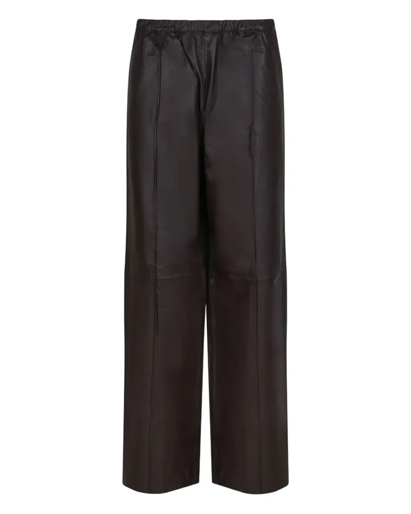 Selected Palazzohose aus Leder - Braun Braun